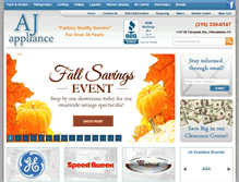 Tablet Screenshot of ajapplianceinc.com